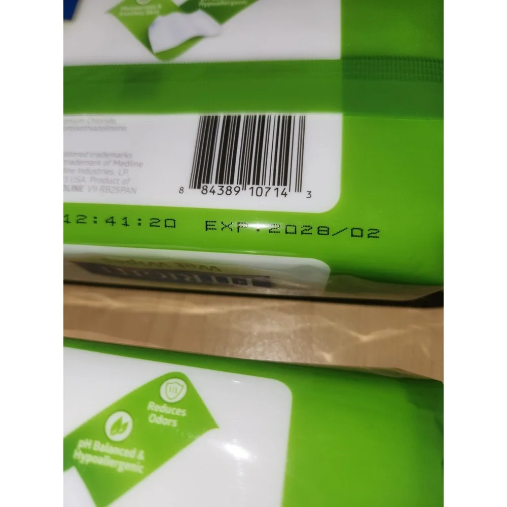 3x -68 Count Medline FITRIGHT Wet Wipes Personal Cleansing Wipes Exp 02/28~NEW